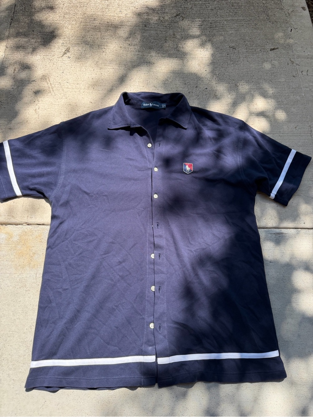 Ralph Lauren Navy Short-Sleeve Polo with White Trim